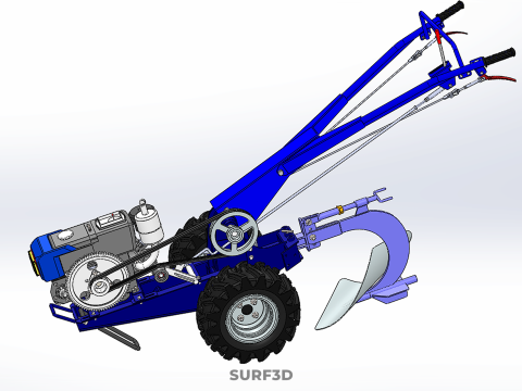 ФРЕЗА ТРАКТОР РУЧНА СІЛЬСЬКОГОСПОДАРСЬКА МАШИНА ПЛУГ ПЛУГ КРЕПЛЕННЯ 3D Модель