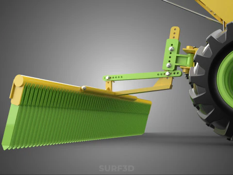 HAND TRACTOR LANDSCAPE RAKE RAKING RAKER HARROW SPIKE IMPLEMENT 3D Model