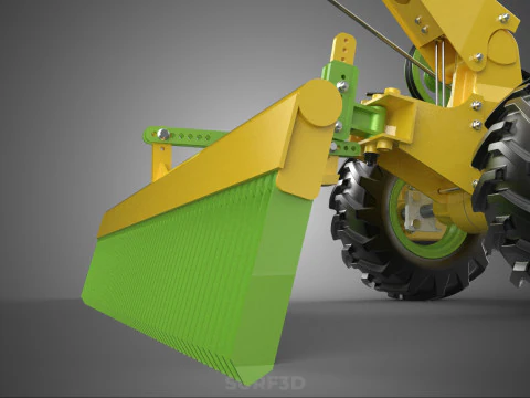 HAND TRACTOR LANDSCAPE RAKE RAKING RAKER HARROW SPIKE IMPLEMENT 3D Model