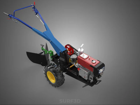 POTATO MIDDLE BUSTER FURROWER PLOW PLOUGH TRACTOR POWER TILLER 3D Model