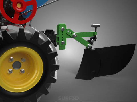 POTATO MIDDLE BUSTER FURROWER PLOW PLOUGH TRACTOR POWER TILLER 3D Model