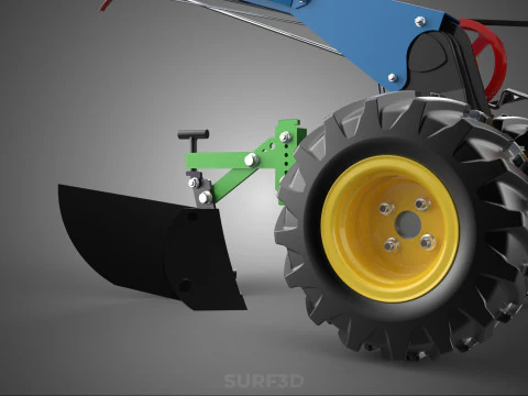 POTATO MIDDLE BUSTER FURROWER PLOW PLOUGH TRACTOR POWER TILLER 3D Model