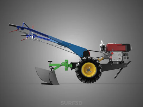POTATO MIDDLE BUSTER FURROWER PLOW PLOUGH TRACTOR POWER TILLER 3D Model
