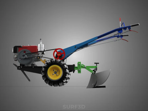 POTATO MIDDLE BUSTER FURROWER PLOW PLOUGH TRACTOR POWER TILLER 3D Model