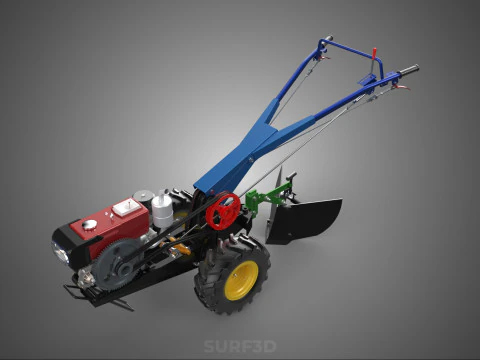 POTATO MIDDLE BUSTER FURROWER PLOW PLOUGH TRACTOR POWER TILLER 3D Model
