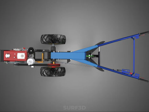 POTATO MIDDLE BUSTER FURROWER PLOW PLOUGH TRACTOR POWER TILLER 3D Model