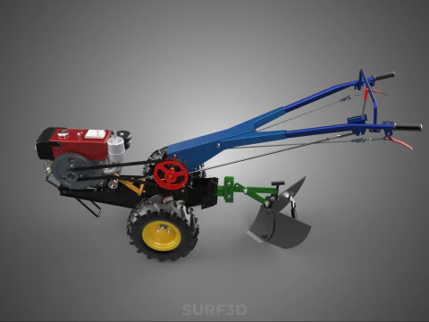 POTATO MIDDLE BUSTER FURROWER PLOW PLOUGH TRACTOR POWER TILLER 3D Model