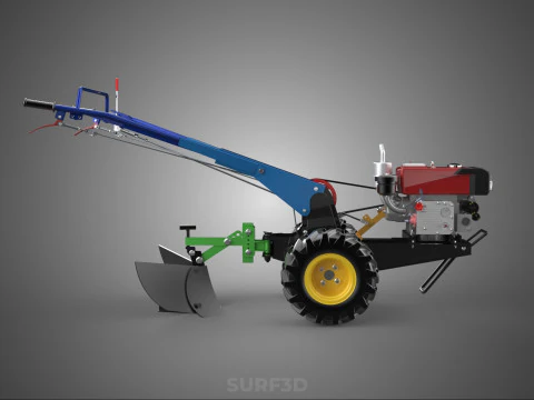 POTATO MIDDLE BUSTER FURROWER PLOW PLOUGH TRACTOR POWER TILLER 3D Model