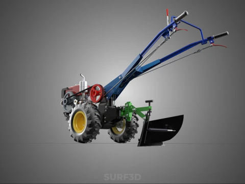 POTATO MIDDLE BUSTER FURROWER PLOW PLOUGH TRACTOR POWER TILLER 3D Model
