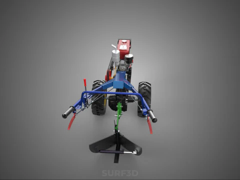 POTATO MIDDLE BUSTER FURROWER PLOW PLOUGH TRACTOR POWER TILLER 3D Model