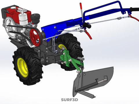 POTATO MIDDLE BUSTER FURROWER PLOW PLOUGH TRACTOR POWER TILLER 3D Model