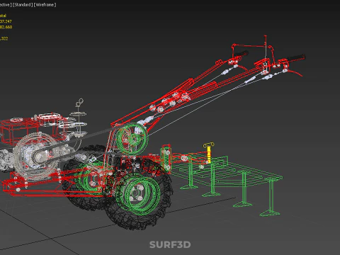 TEETH TINE TOOTH PLOW PLOUGH RAKE HARROW CULTIVATOR HAND TRACTOR 3D Model