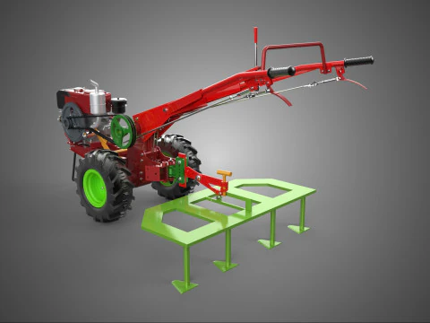 VERTICUTEERDER TAND PLOEG RAKER TRACTOR ROTOTILLER PLANTER TUIN 3D Model