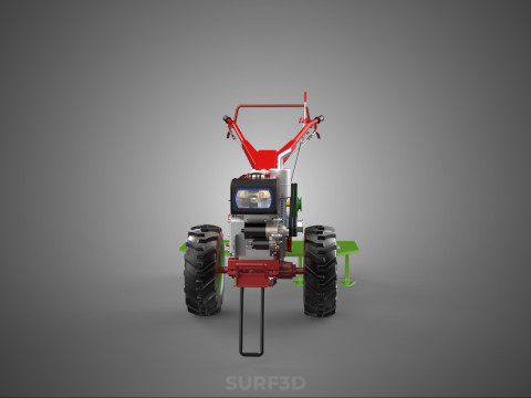 Wertykulator Pług Zgrabiarka CIĄGNIK ROTOTILLER Sadzarka OGR&Oacute;D Model 3D