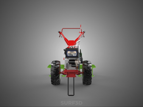 Wertykulator Pług Zgrabiarka CIĄGNIK ROTOTILLER Sadzarka OGR&Oacute;D Model 3D