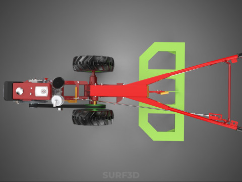 Wertykulator Pług Zgrabiarka CIĄGNIK ROTOTILLER Sadzarka OGR&Oacute;D Model 3D