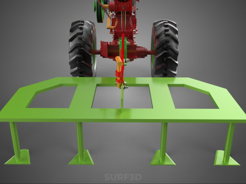 Wertykulator Pług Zgrabiarka CIĄGNIK ROTOTILLER Sadzarka OGR&Oacute;D Model 3D