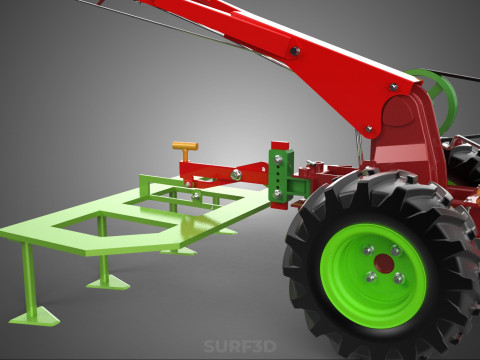 Wertykulator Pług Zgrabiarka CIĄGNIK ROTOTILLER Sadzarka OGR&Oacute;D Model 3D