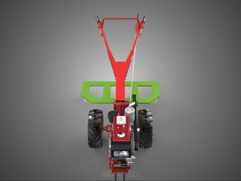 Wertykulator Pług Zgrabiarka CIĄGNIK ROTOTILLER Sadzarka OGR&Oacute;D Model 3D