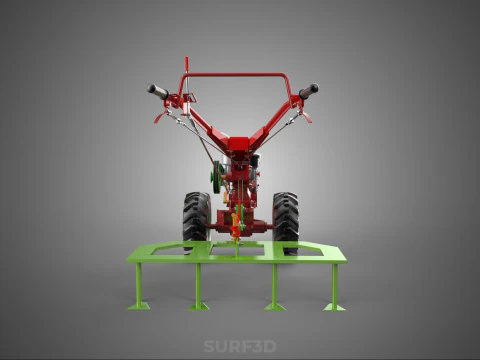 松土机 齿犁耙机 拖拉机 旋耕机 播种机 花园 3D 模型