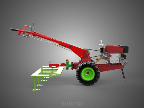 Wertykulator Pług Zgrabiarka CIĄGNIK ROTOTILLER Sadzarka OGR&Oacute;D Model 3D