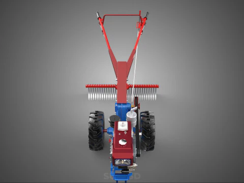 LANDSCAPE RAKE RAKES HARROW ARC IMPLEMENT MOTOBLOCK TRACTOR HAND 3D Model
