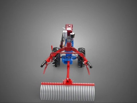 LANDSCAPE RAKE RAKES HARROW ARC IMPLEMENT MOTOBLOCK TRACTOR HAND 3D Model