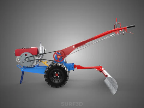 LANDSCAPE RAKE RAKES HARROW ARC IMPLEMENT MOTOBLOCK TRACTOR HAND 3D Model