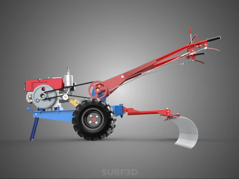 LANDSCAPE RAKE RAKES HARROW ARC IMPLEMENT MOTOBLOCK TRACTOR HAND 3D Model