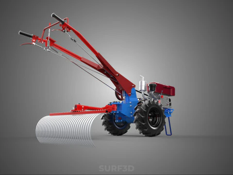 LANDSCAPE RAKE RAKES HARROW ARC IMPLEMENT MOTOBLOCK TRACTOR HAND 3D Model