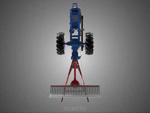 LANDSCAPE RAKE RAKES HARROW ARC IMPLEMENT MOTOBLOCK TRACTOR HAND 3D Model