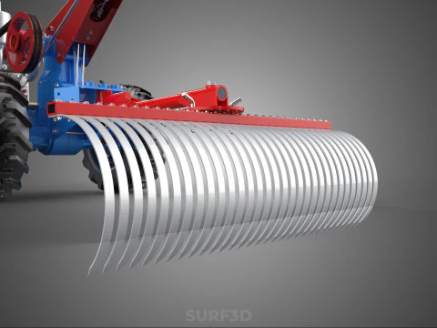 LANDSCAPE RAKE RAKES HARROW ARC IMPLEMENT MOTOBLOCK TRACTOR HAND 3D Model