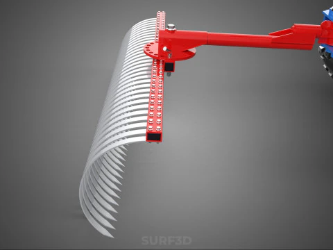 LANDSCAPE RAKE RAKES HARROW ARC IMPLEMENT MOTOBLOCK TRACTOR HAND 3D Model