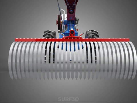 LANDSCAPE RAKE RAKES HARROW ARC IMPLEMENT MOTOBLOCK TRACTOR HAND 3D Model