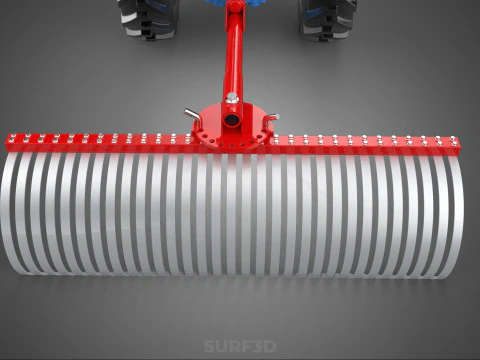 LANDSCAPE RAKE RAKES HARROW ARC IMPLEMENT MOTOBLOCK TRACTOR HAND 3D Model