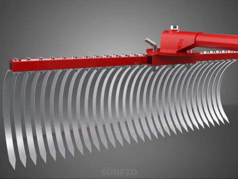 LANDSCAPE RAKE RAKES HARROW ARC IMPLEMENT MOTOBLOCK TRACTOR HAND 3D Model