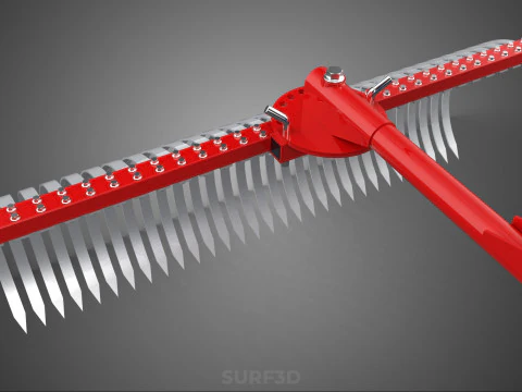 LANDSCAPE RAKE RAKES HARROW ARC IMPLEMENT MOTOBLOCK TRACTOR HAND 3D Model