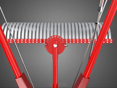 LANDSCAPE RAKE RAKES HARROW ARC IMPLEMENT MOTOBLOCK TRACTOR HAND 3D Model