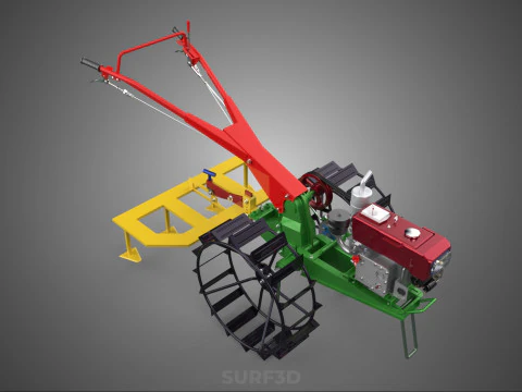 WEEDER SCARIFIER TILLAGE HARROW PLOW WALK BEHIND TRACTOR MACHINE 3D Model