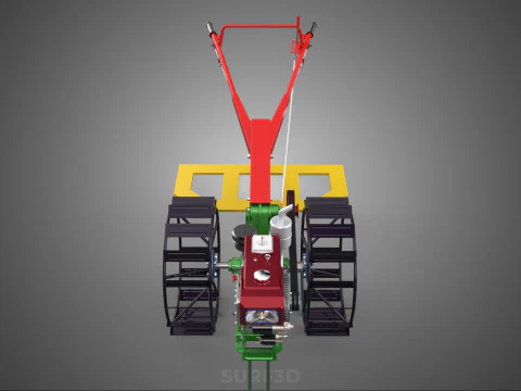 WEEDER SCARIFIER TILLAGE HARROW PLOW WALK BEHIND TRACTOR MACHINE 3D Model