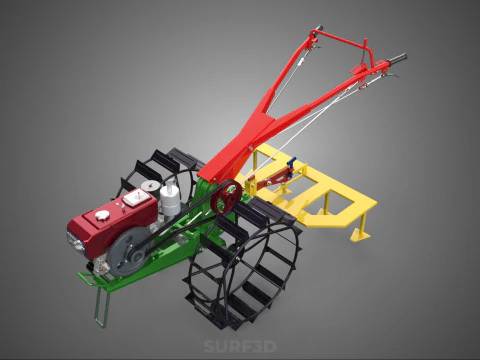 WEEDER SCARIFIER TILLAGE HARROW PLOW WALK BEHIND TRACTOR MACHINE 3D Model
