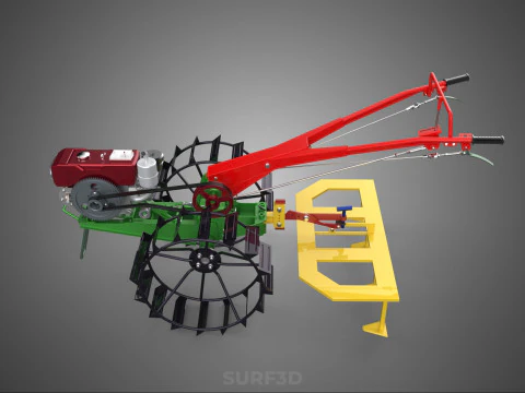 WEEDER SCARIFIER TILLAGE HARROW PLOW WALK BEHIND TRACTOR MACHINE 3D Model