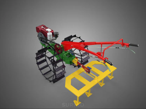 WEEDER SCARIFIER TILLAGE HARROW PLOW WALK BEHIND TRACTOR MACHINE 3D Model