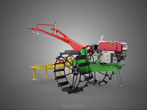 WEEDER SCARIFIER TILLAGE HARROW PLOW WALK BEHIND TRACTOR MACHINE 3D Model