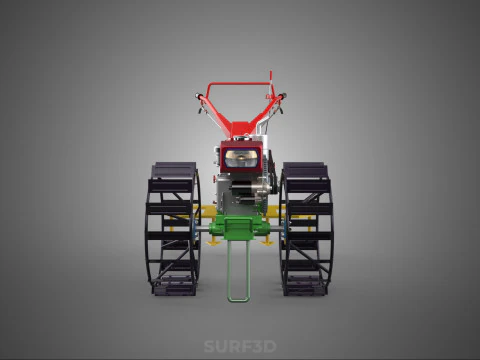 WEEDER SCARIFIER TILLAGE HARROW PLOW WALK BEHIND TRACTOR MACHINE 3D Model