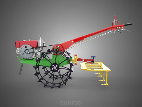 WEEDER SCARIFIER TILLAGE HARROW PLOW WALK BEHIND TRACTOR MACHINE 3D Model