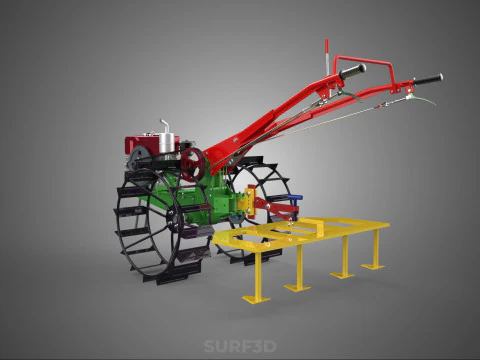 WEEDER SCARIFIER TILLAGE HARROW PLOW WALK BEHIND TRACTOR MACHINE 3D Model