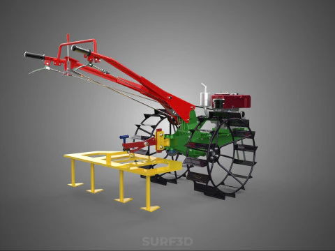 WEEDER SCARIFIER TILLAGE HARROW PLOW WALK BEHIND TRACTOR MACHINE 3D Model
