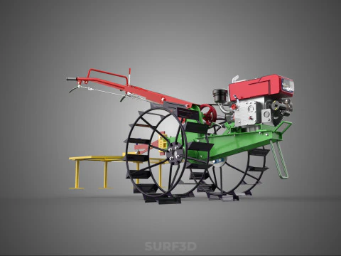 WEEDER SCARIFIER TILLAGE HARROW PLOW WALK BEHIND TRACTOR MACHINE 3D Model