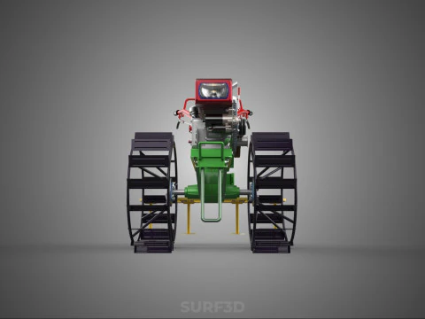 WEEDER SCARIFIER TILLAGE HARROW PLOW WALK BEHIND TRACTOR MACHINE 3D Model
